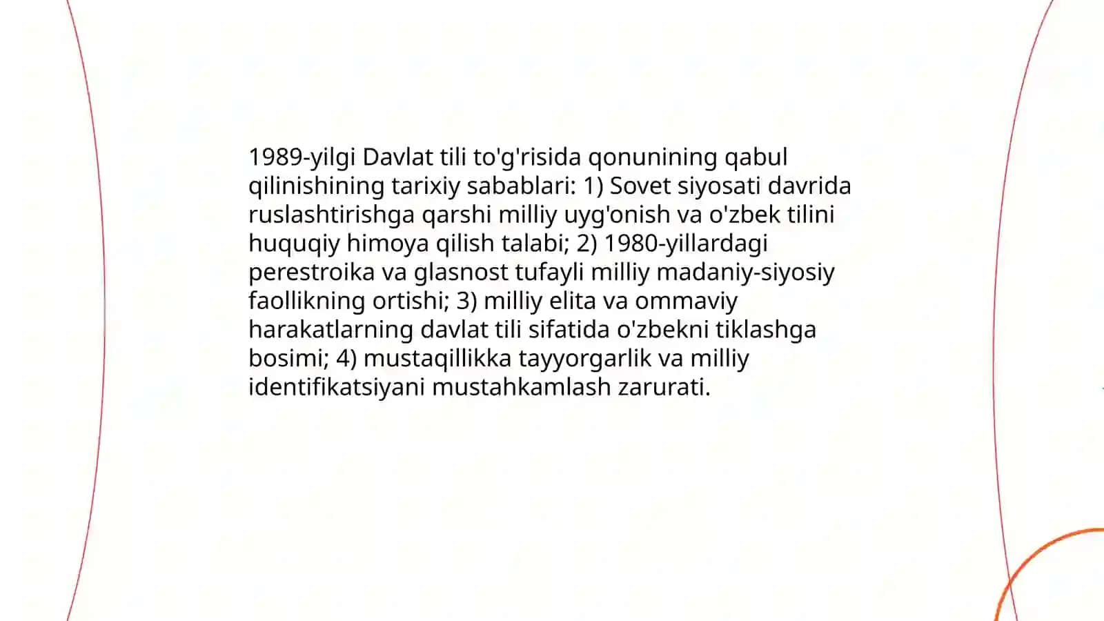 Til masalasi va "Davlat tili to'g'risida" gi qonun (1989-yil) 3