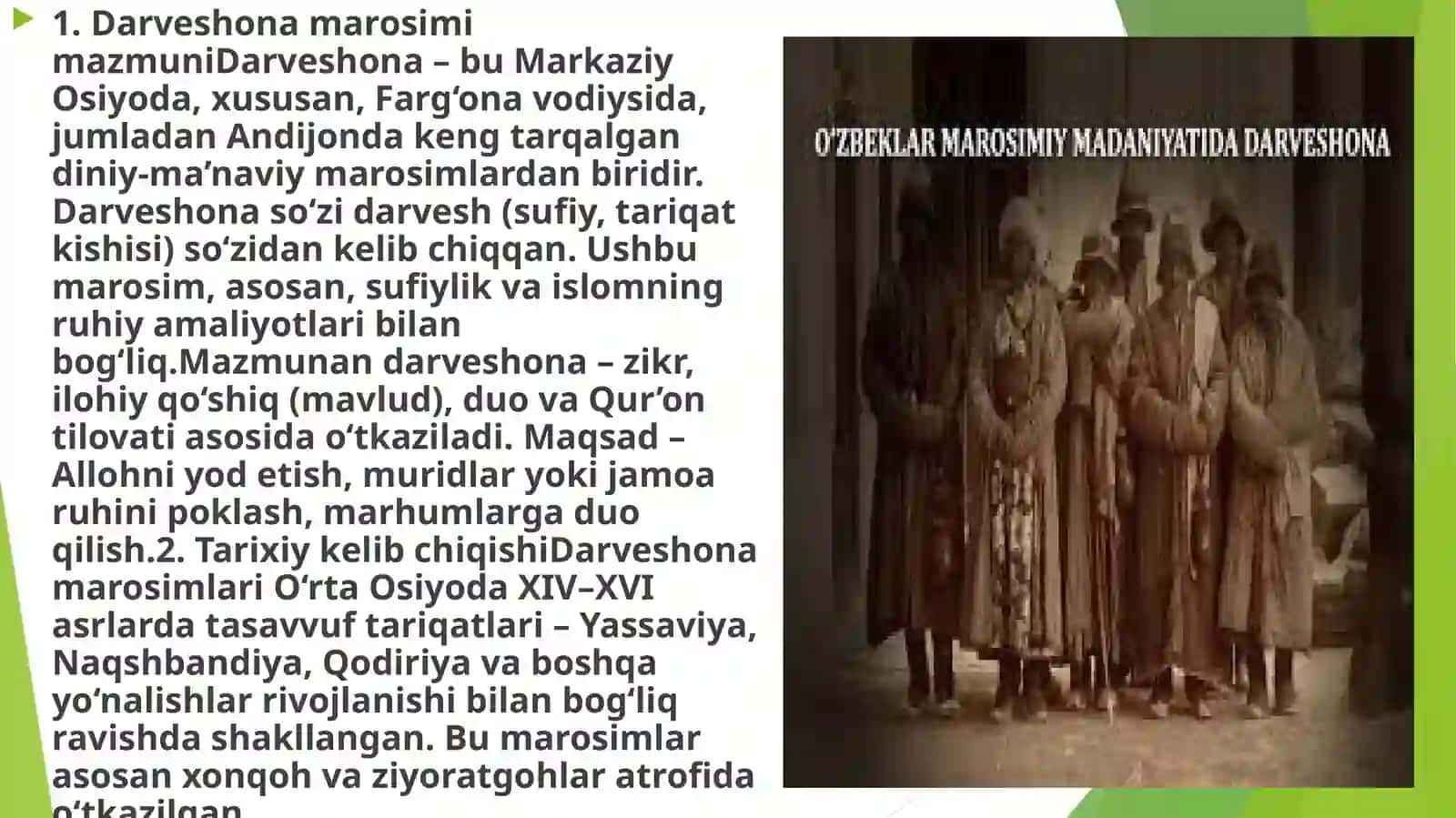 Darveshona marosimlari 3