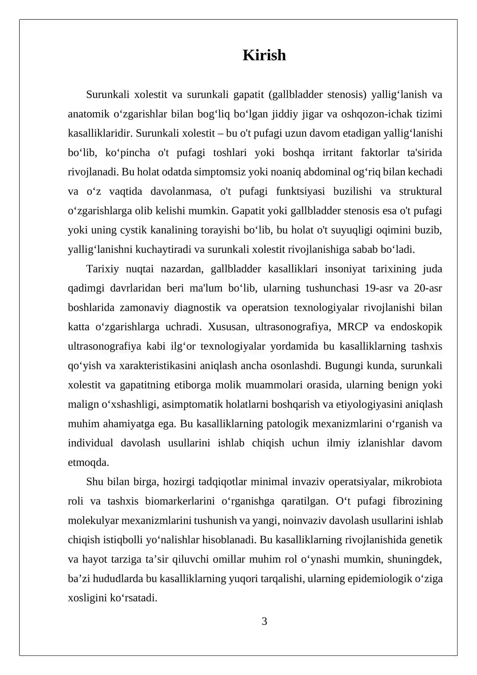 SURUNKALI XOLESTIT.SURUNKALI GAPATIT mavzusida tayyor mustaqil ishi 3