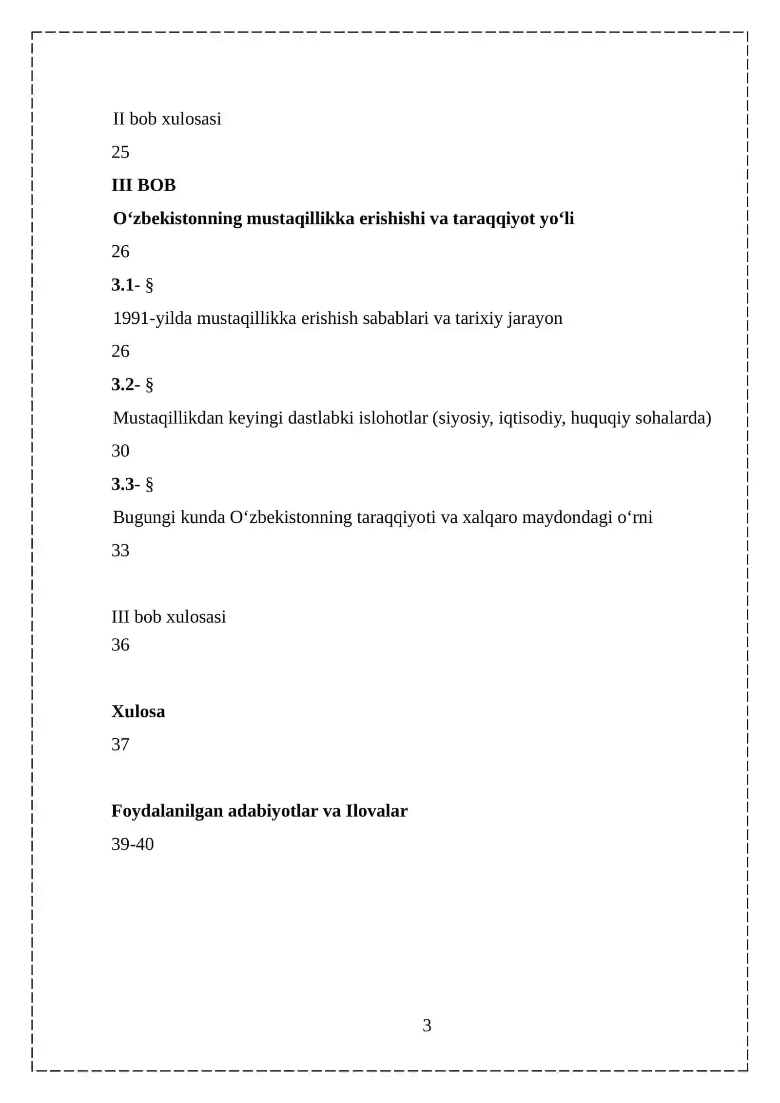 Markaziy Osiyoda SSR hokimiyati. O‘zbekistonning mustaqillikka erishishi va bugungi taraqqiyoti 3