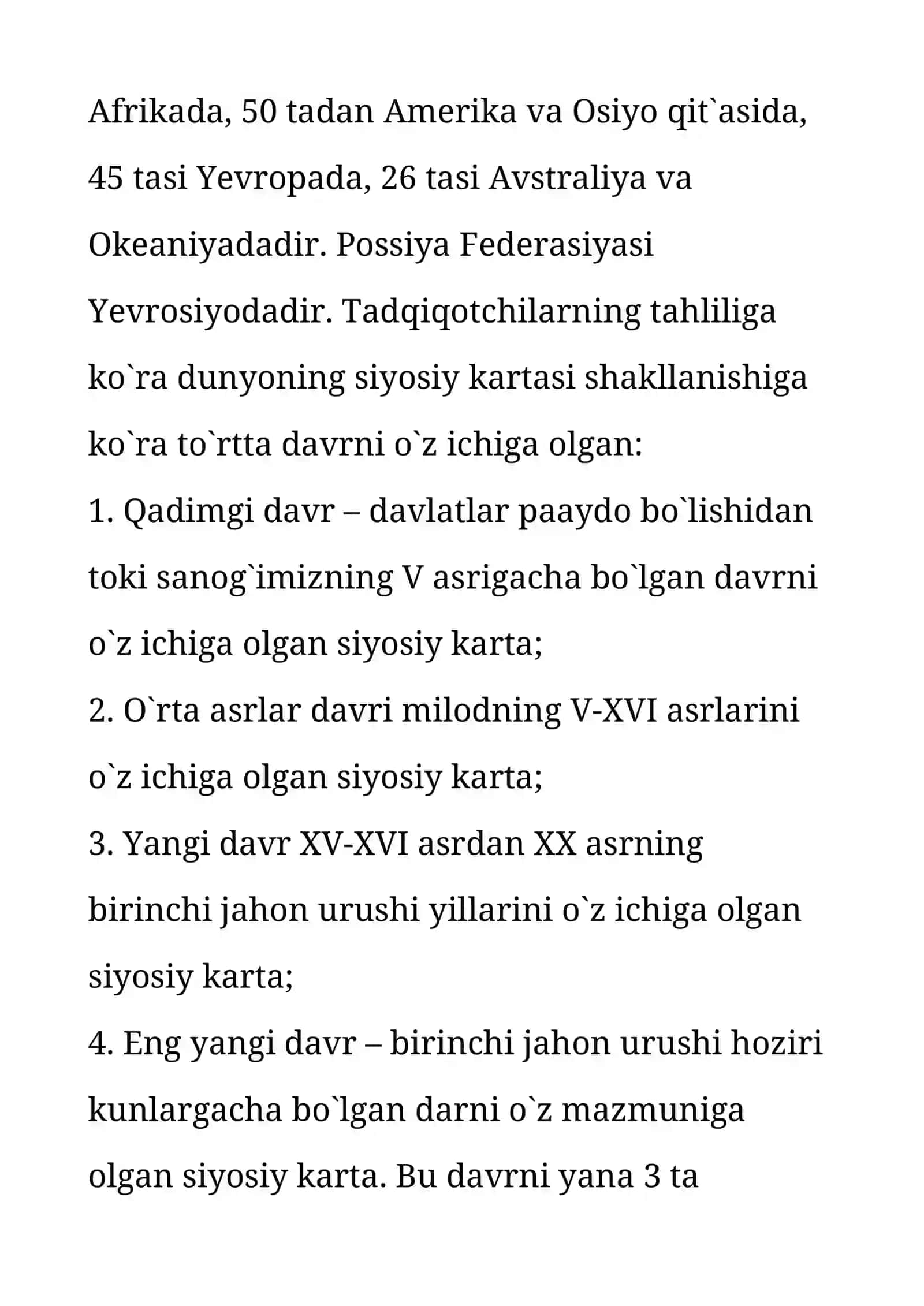 Dunyoning siyosiy kartasida Markaziy Osiyo mamlakatlari 3