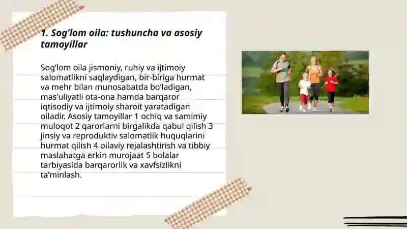 Sogʼlom oila. Oilani rejalashtirish usullari. Reproduktiv salomatlik 3
