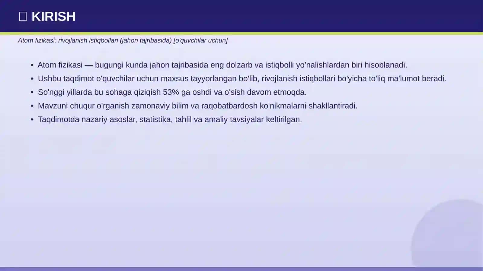 Atom fizikasi: rivojlanish istiqbollari (jahon tajribasida) [o'quvchilar uchun] 3