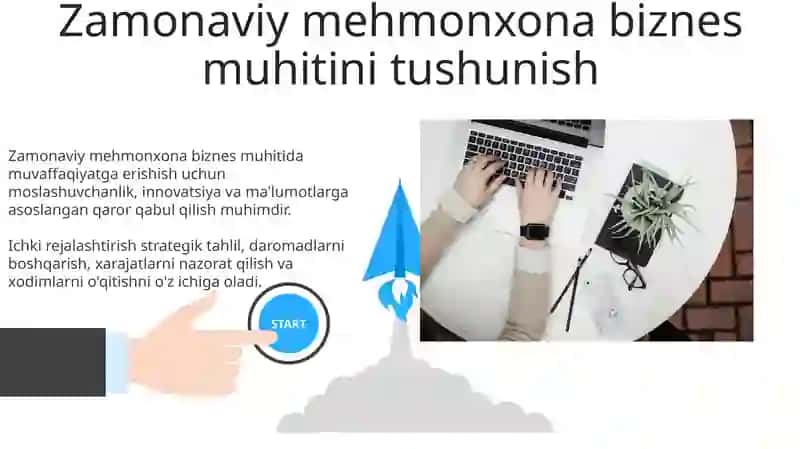Zamonaviy mehmonxona biznes muhitida muvaffaqiyatga erishish uchun moslashuvchanlik, innovatsiya va ma'lumotlarga asoslangan qaror qabul qilish muhimdir 3