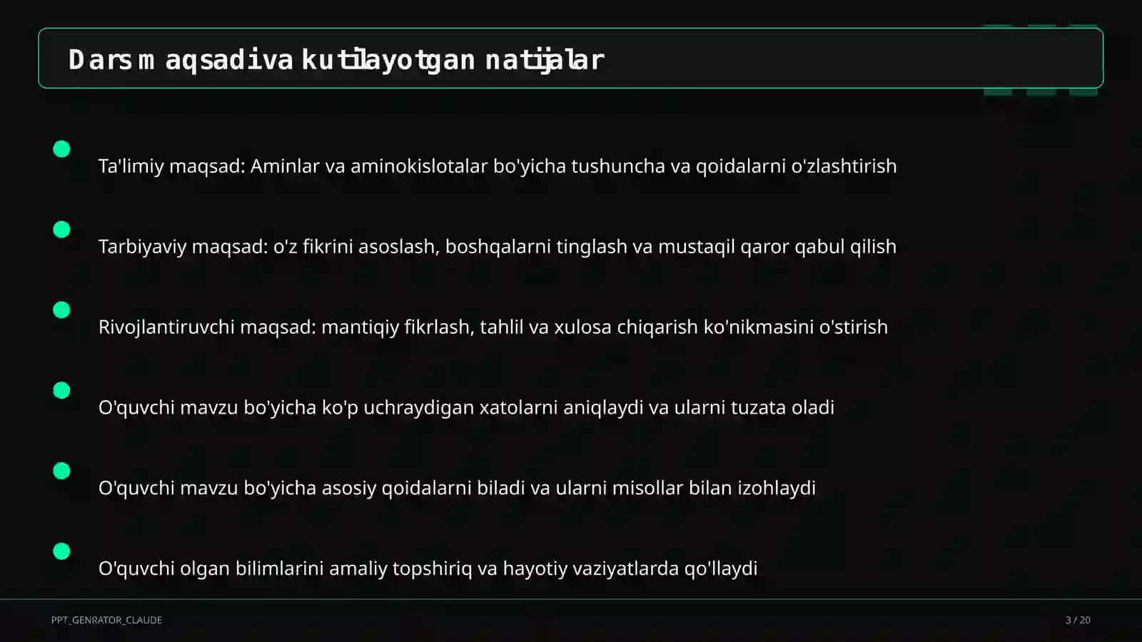 Aminlar va aminokislotalar (11-sinf) 3