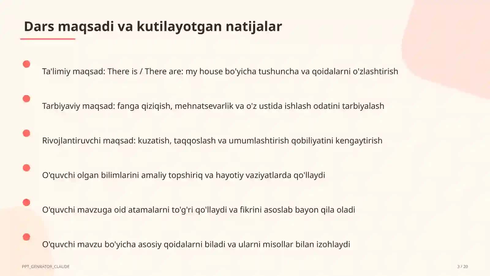 There is / There are: my house (4-sinf) 3