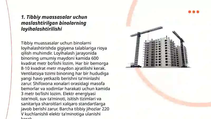Tibbiy muassasalarga moslashtirilayotgan bino va inshootlar 3