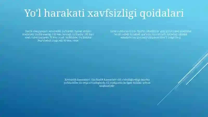 O’Zbekiston Respublikasining Xarakat Xavfsizligiga Oid Qonunlari 3