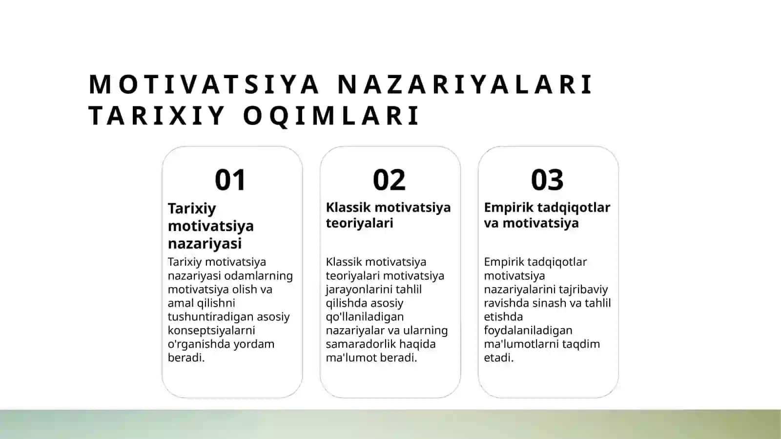 Motivatsiyaning boshlangʻich va klassik nazariyalari. Gotorntadqiqotlari 3