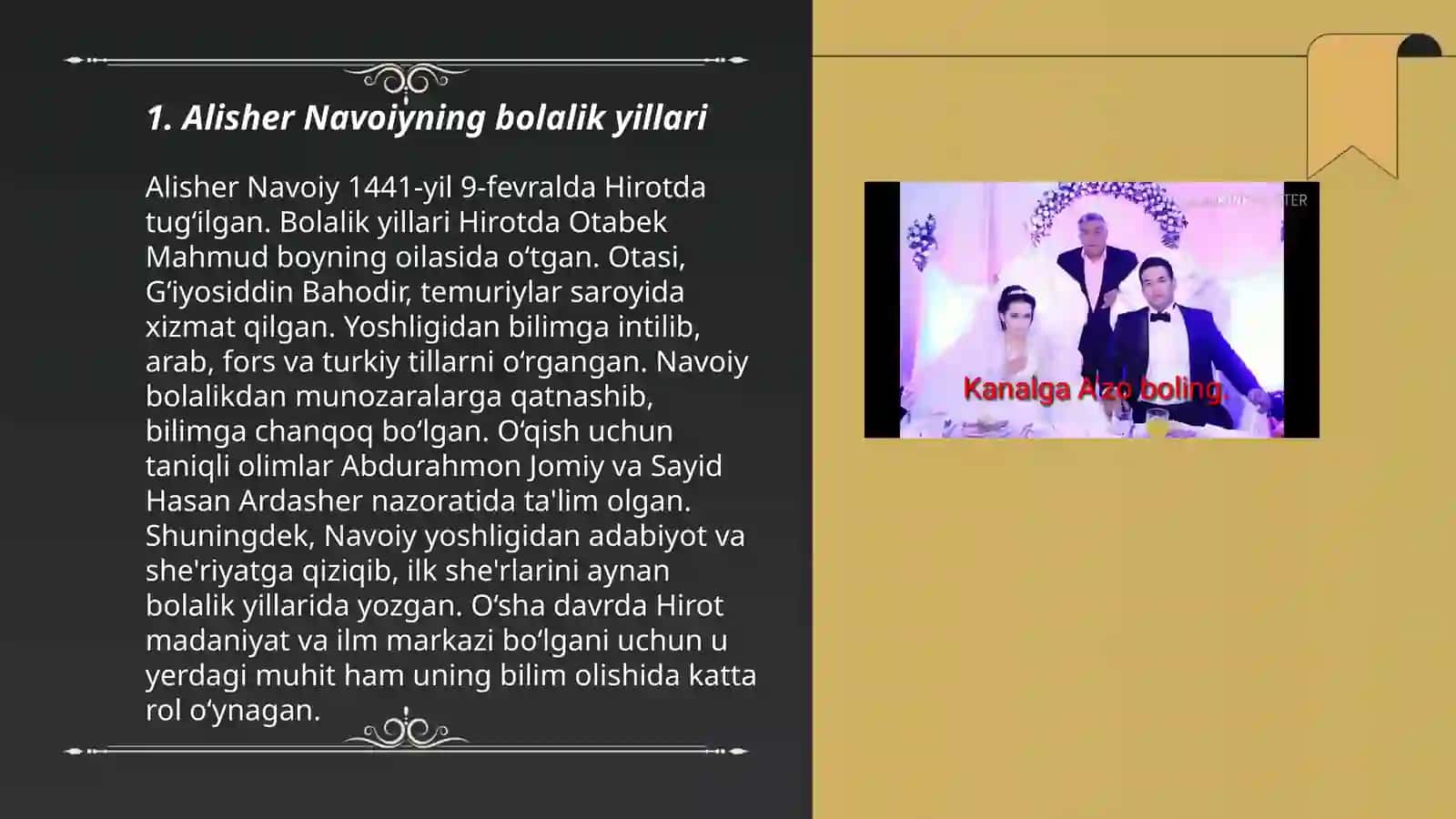 Alisher navoyi hayoti va ijodi 3