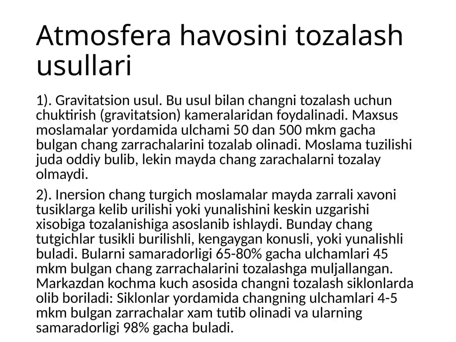 Chiqindisiz Texnologiyalar 3
