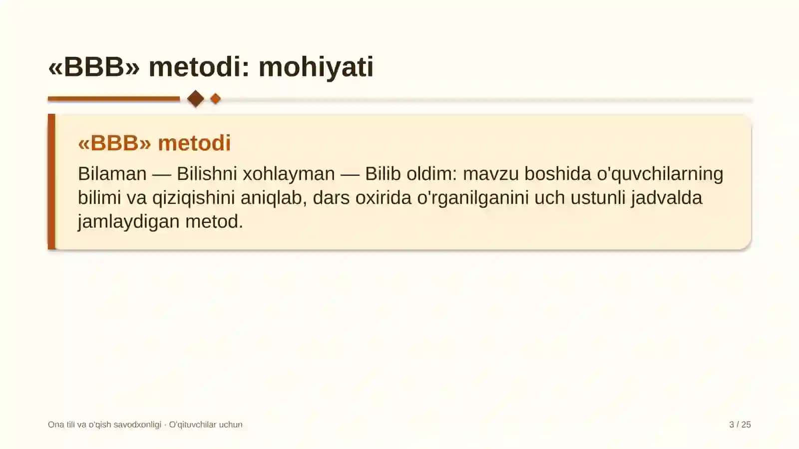 ona tili va o'qish savodxonligi darslarida bbb metodidan foydalanish 2331 3