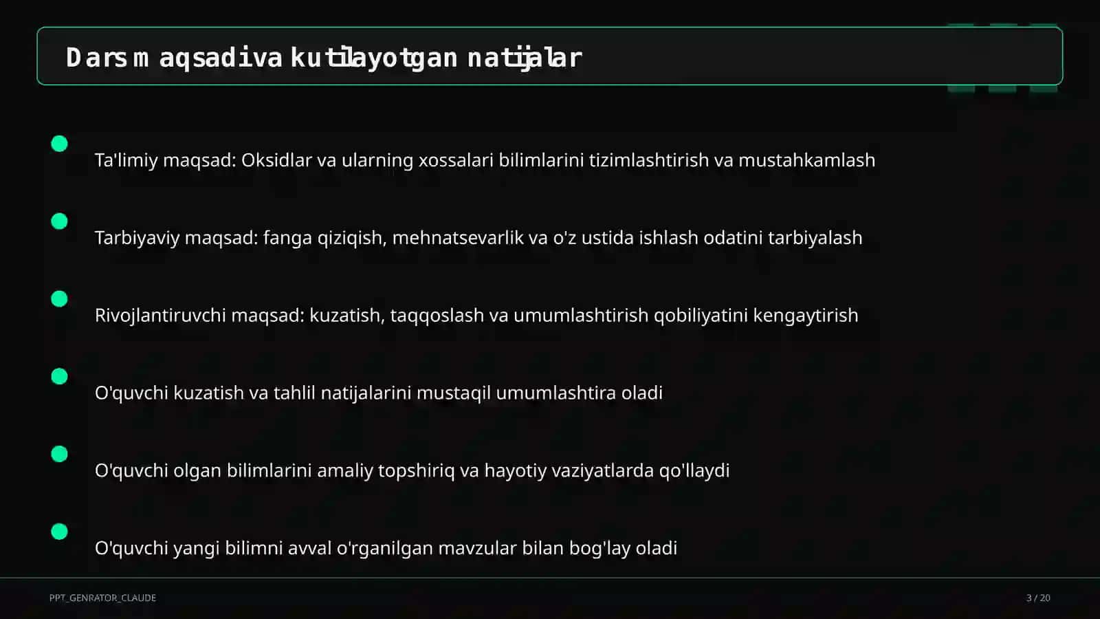 Oksidlar va ularning xossalari (8-sinf) 3