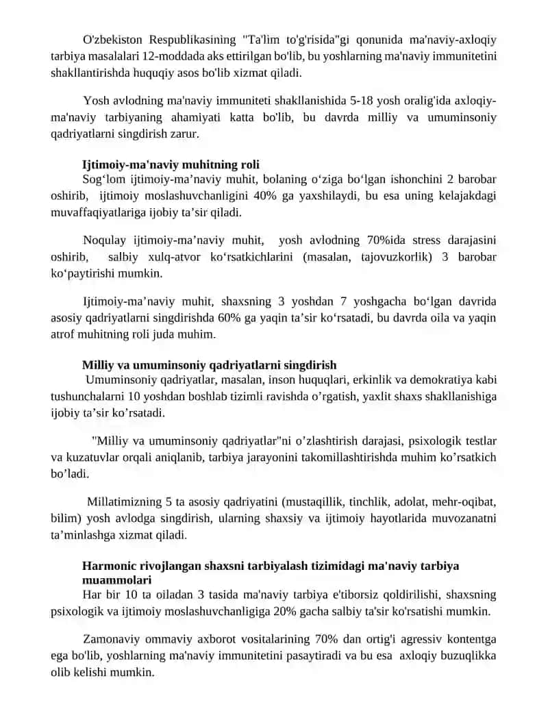 Tarbiya tizimida barkamol insonni maʼnaviy tarbiyalash masalalari 3