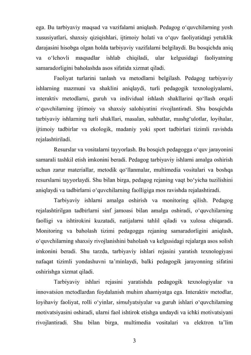TARBIYAVIY ISHLARI REJASINI YARATISH TEXNOLOGIYASI 3