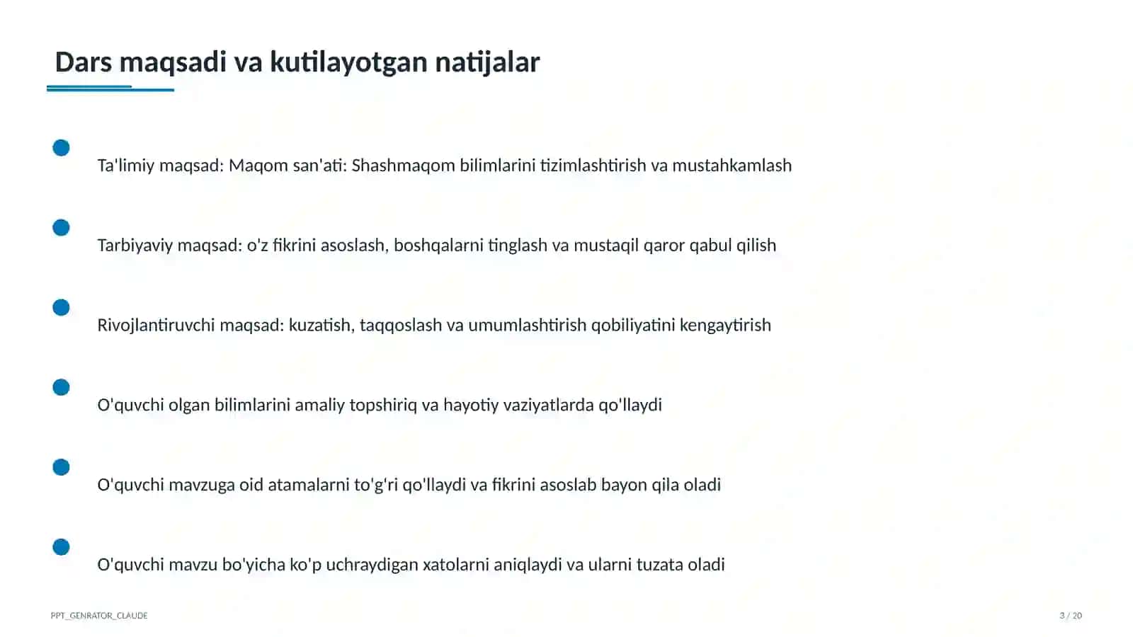 Maqom san'ati: Shashmaqom (5-sinf) 3