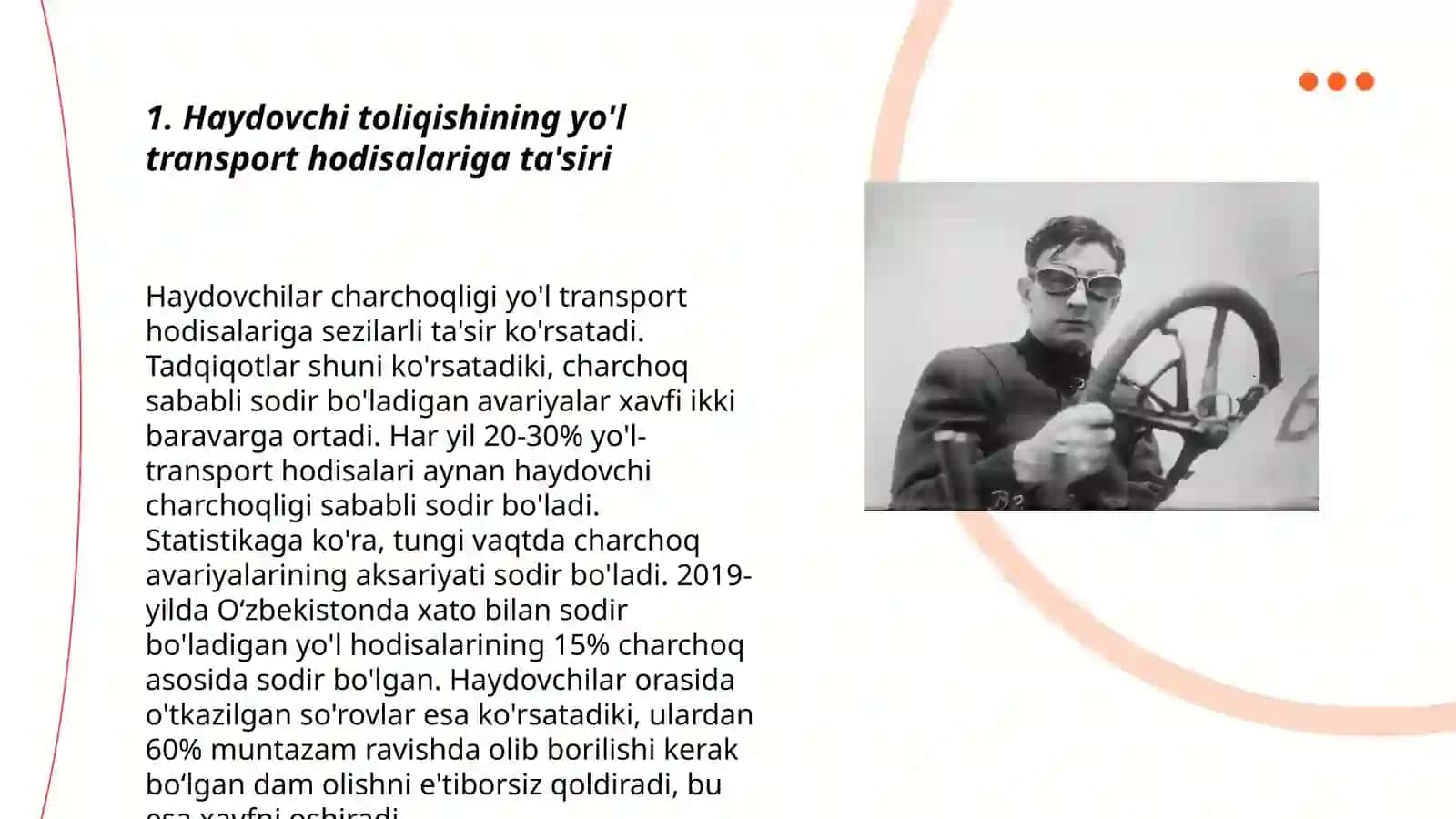 Haydovchi toliqishining yo'l transport hodisalariga ta'siri 3
