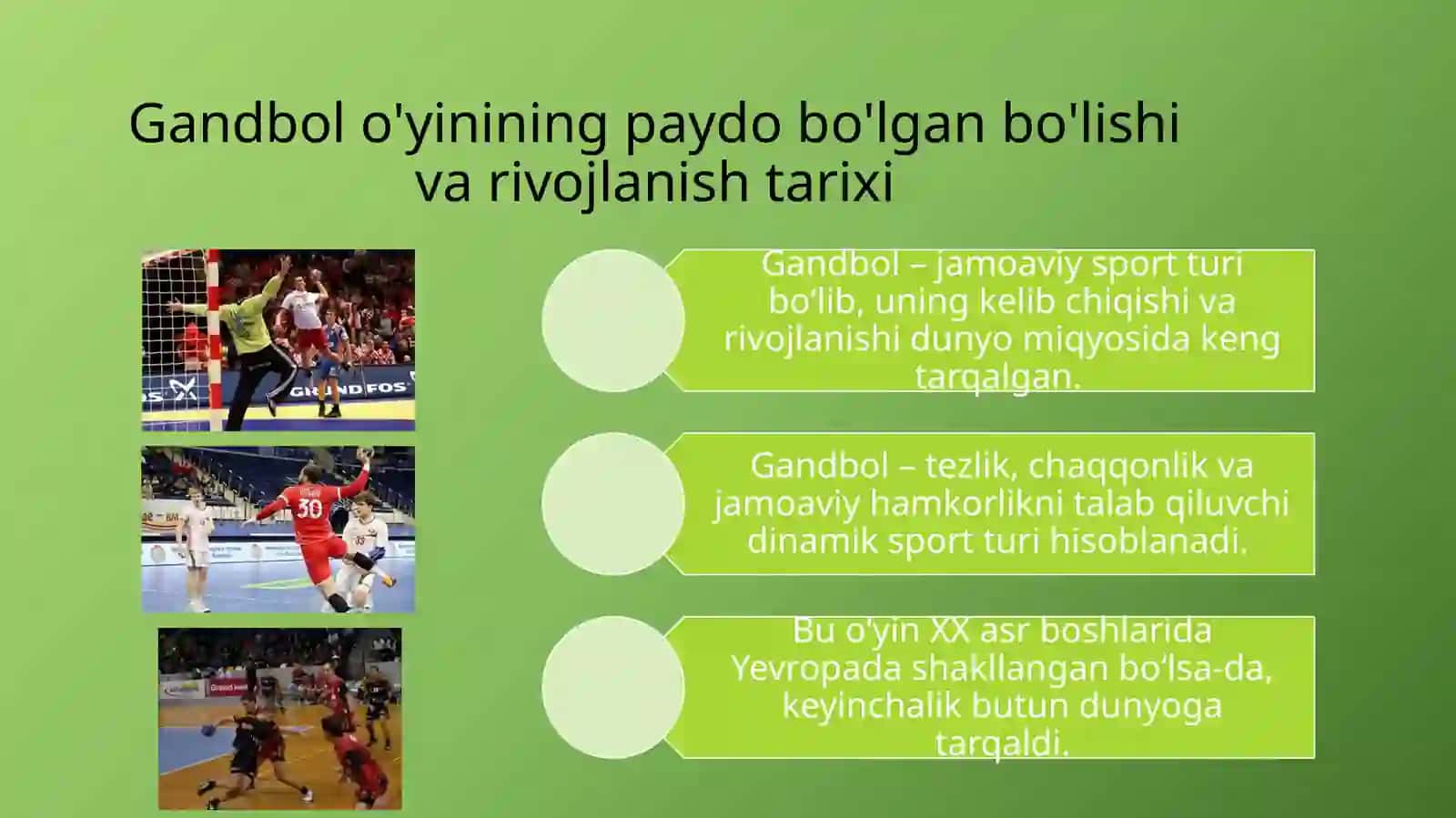 Gandbol o'yinining paydo bo'lgan bo'lishi va rivojlanish tarixi 3