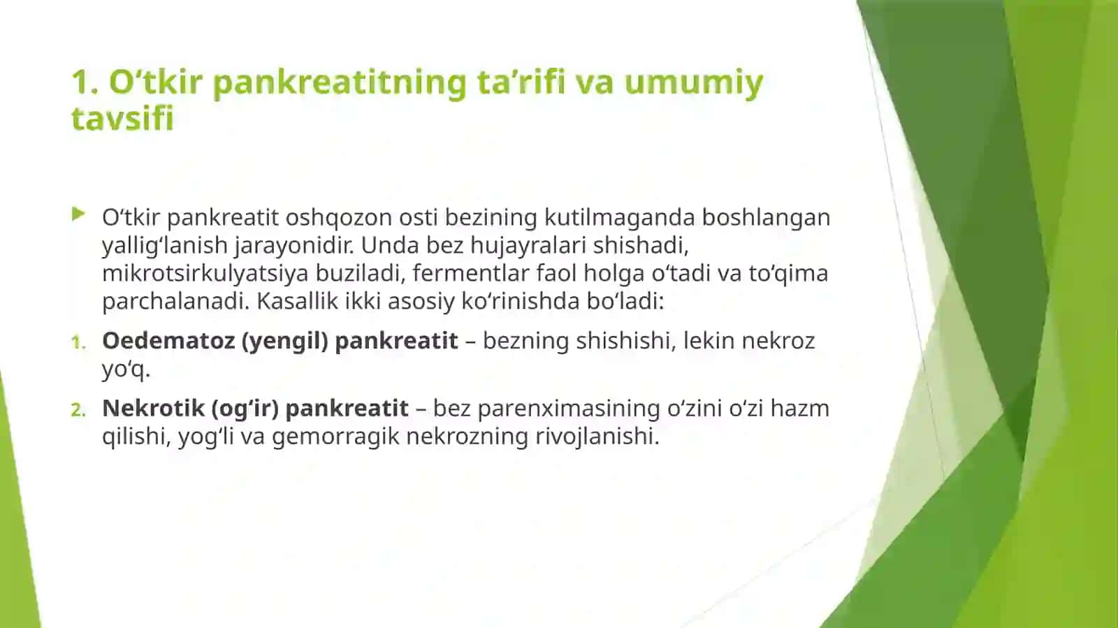 O‘TKIRPANKREATIT KELIB CHIQISHI VA DAVOLASHNING BIOKIMYOVIY ASOSLARI 3