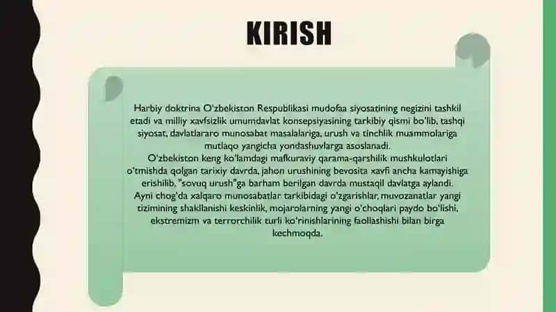 Oʻzbekiston Respublikasining Harbiy Doktrinasi 3