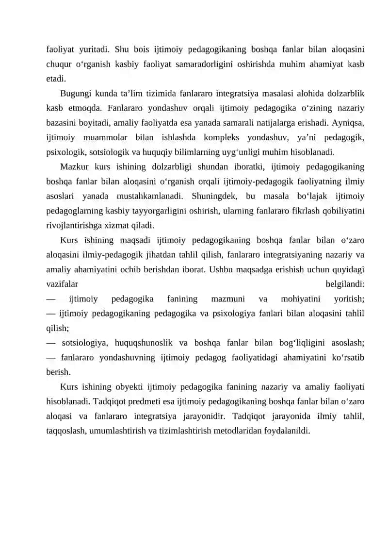 Ijtimoiy Pedagogikaning Boshqa Fanlar Bilan Aloqasi 3