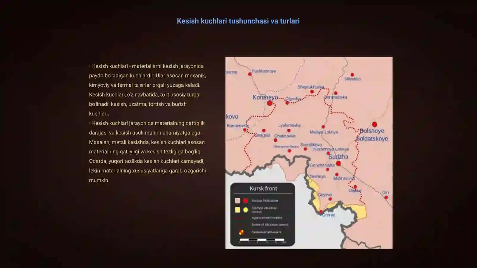 Kesish kuchlari va srez kuchlanishi tahlili 3