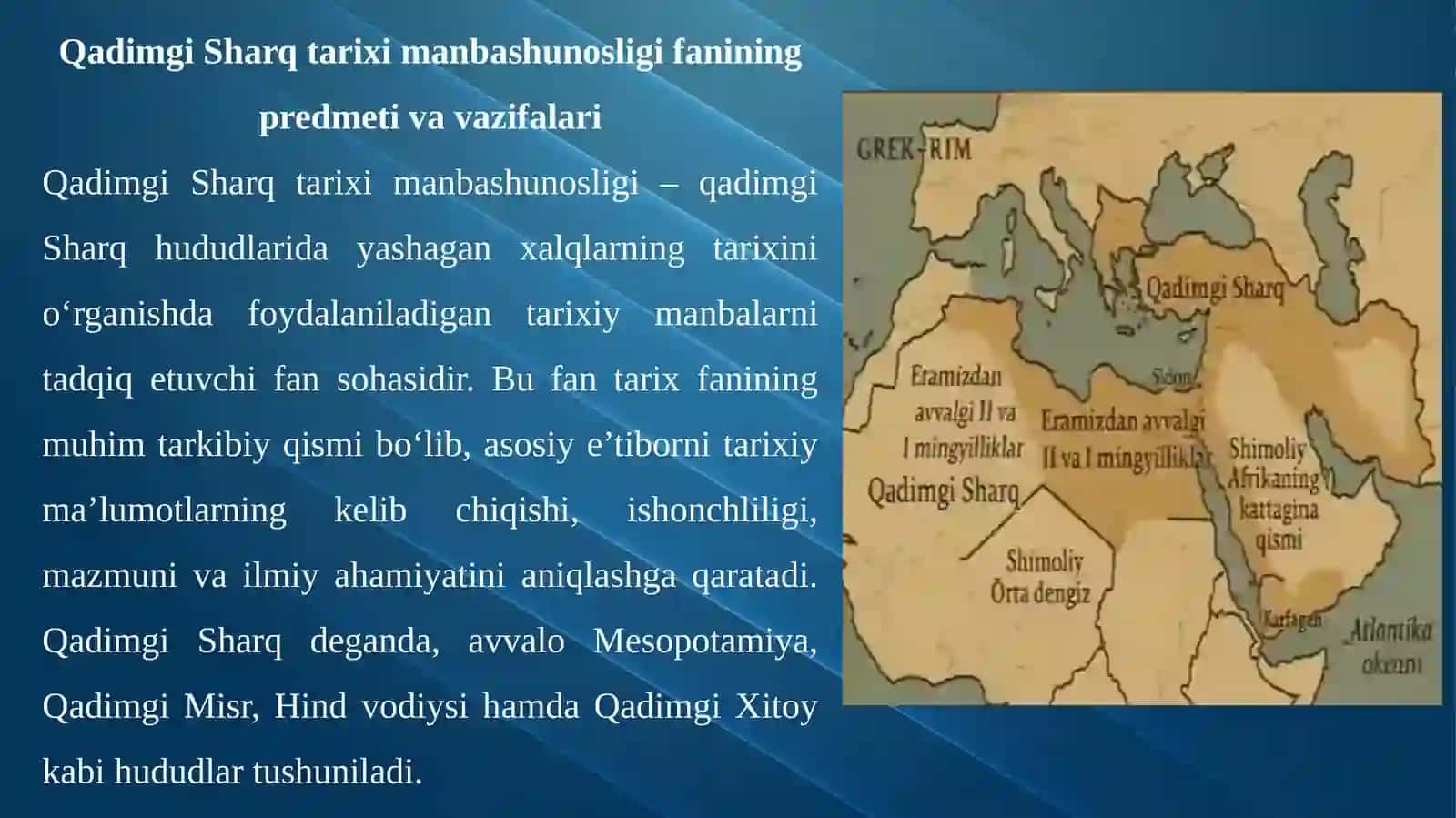 QADIMGI SHARQ TARIXI MANBASHUNOSLIGI 3