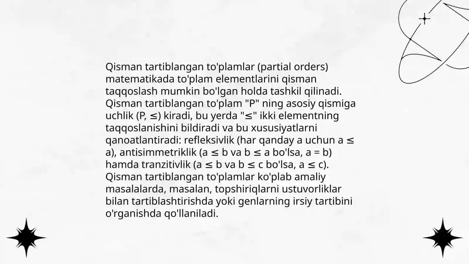 Qisman tartiblangan to'plamlar 3