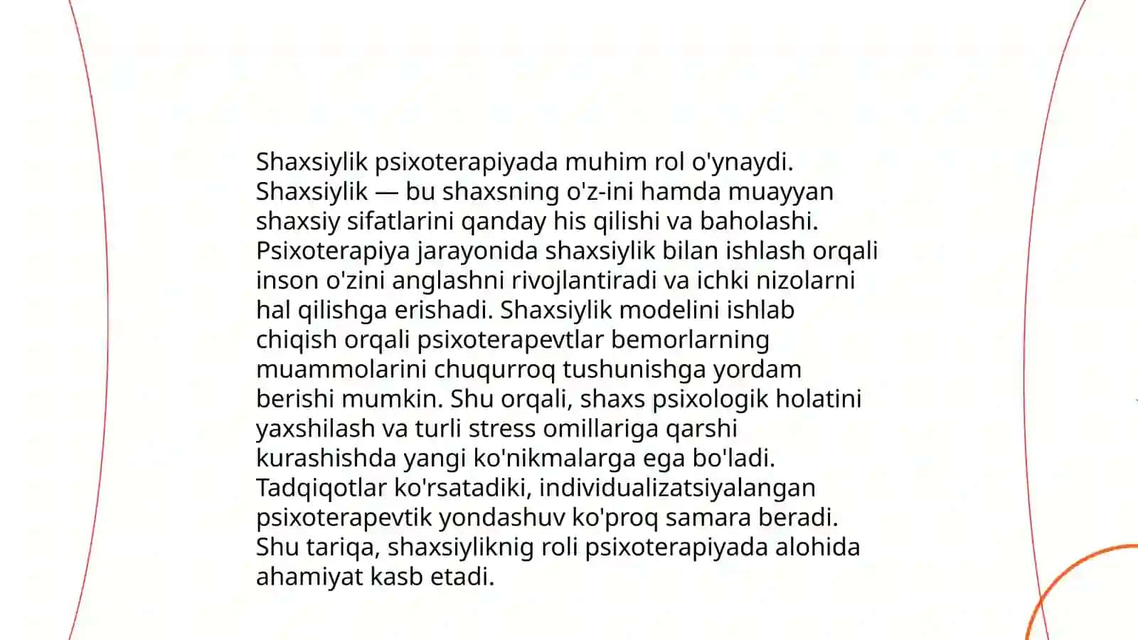 Shaxsiylik psixoterapiyada muhim rol o'ynaydi 3