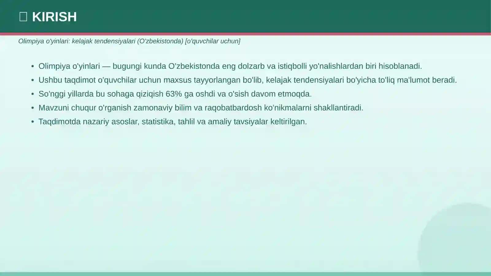 Olimpiya o'yinlari: kelajak tendensiyalari 3