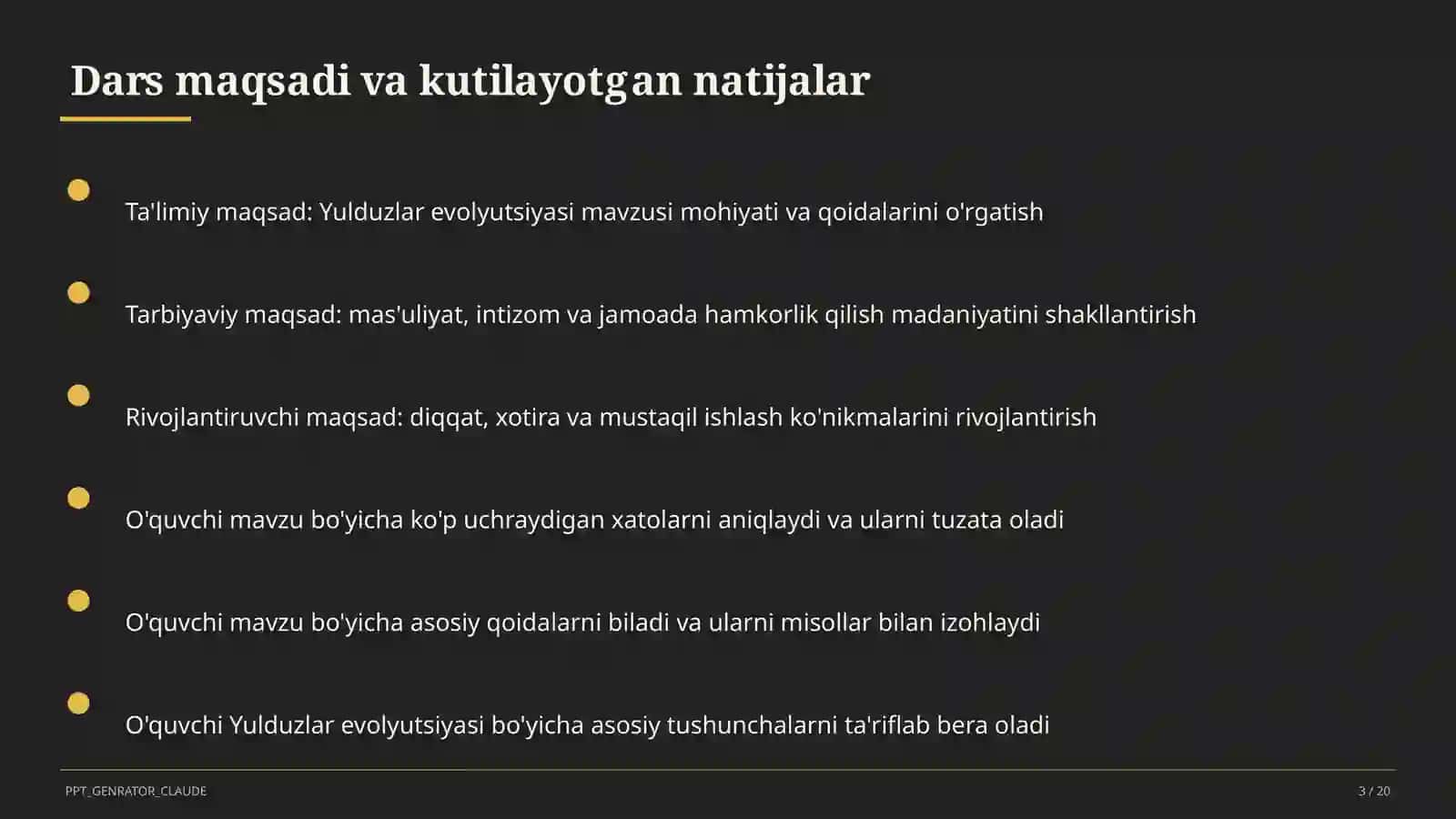 Yulduzlar evolyutsiyasi (11-sinf) 3