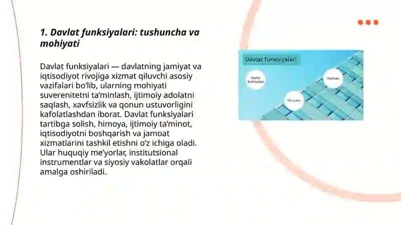 Davlat funksiyalari tushinchasi va turlari 3