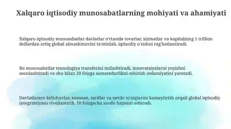 Xalqaro iqtisodiy munosabatlar 3