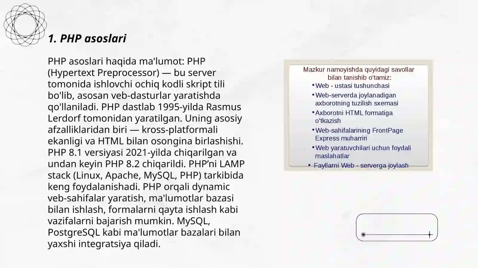PHP tilida web sahifa yaratish 3