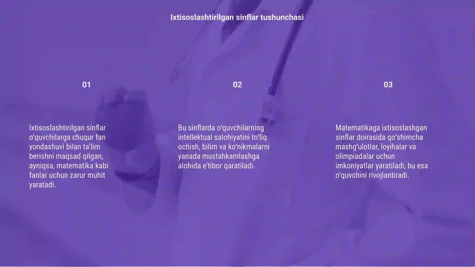 Matematikaga ixtisoslashtirilgan sinflarda oqishni tashkil etish 3