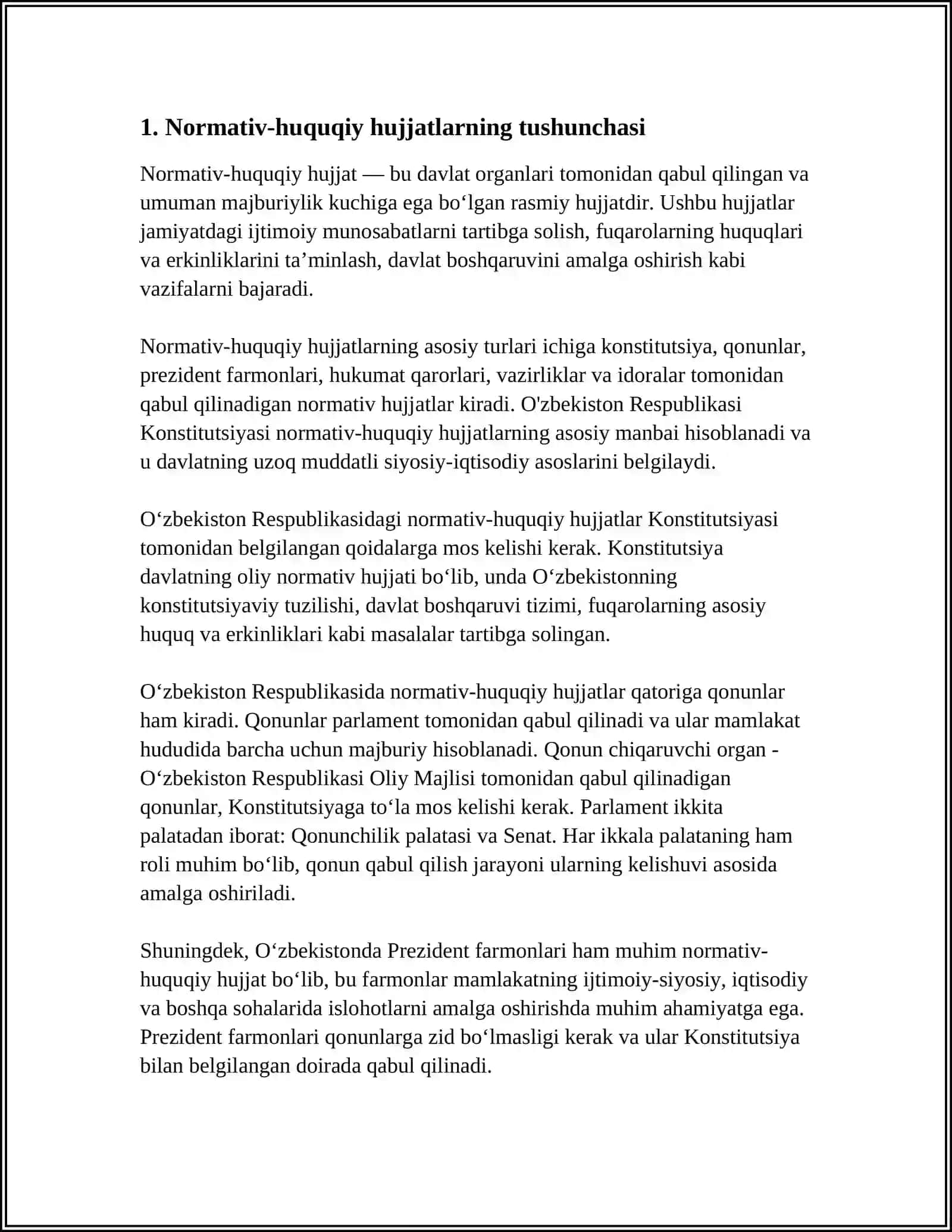 NORMATIV-HUQUQIY HUJJATLARNI KODIFIKATSIYA USULIDA TIZIMLASHTIRISHNING YURIDIK USULI 3