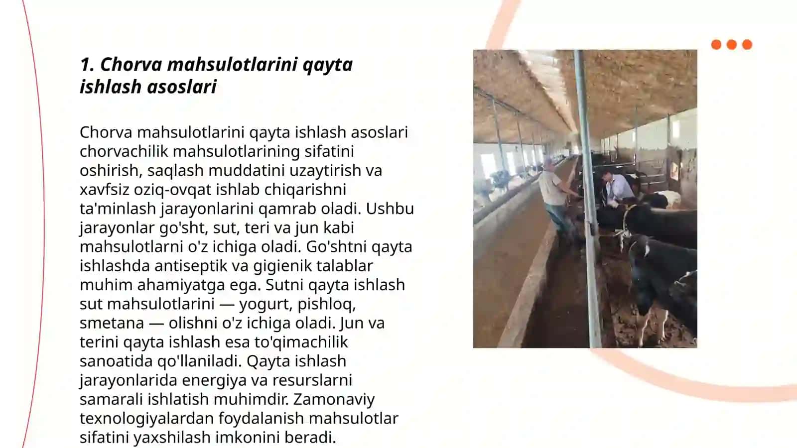 Chorva mahsulotlarini qayta ishlash asoslari 3