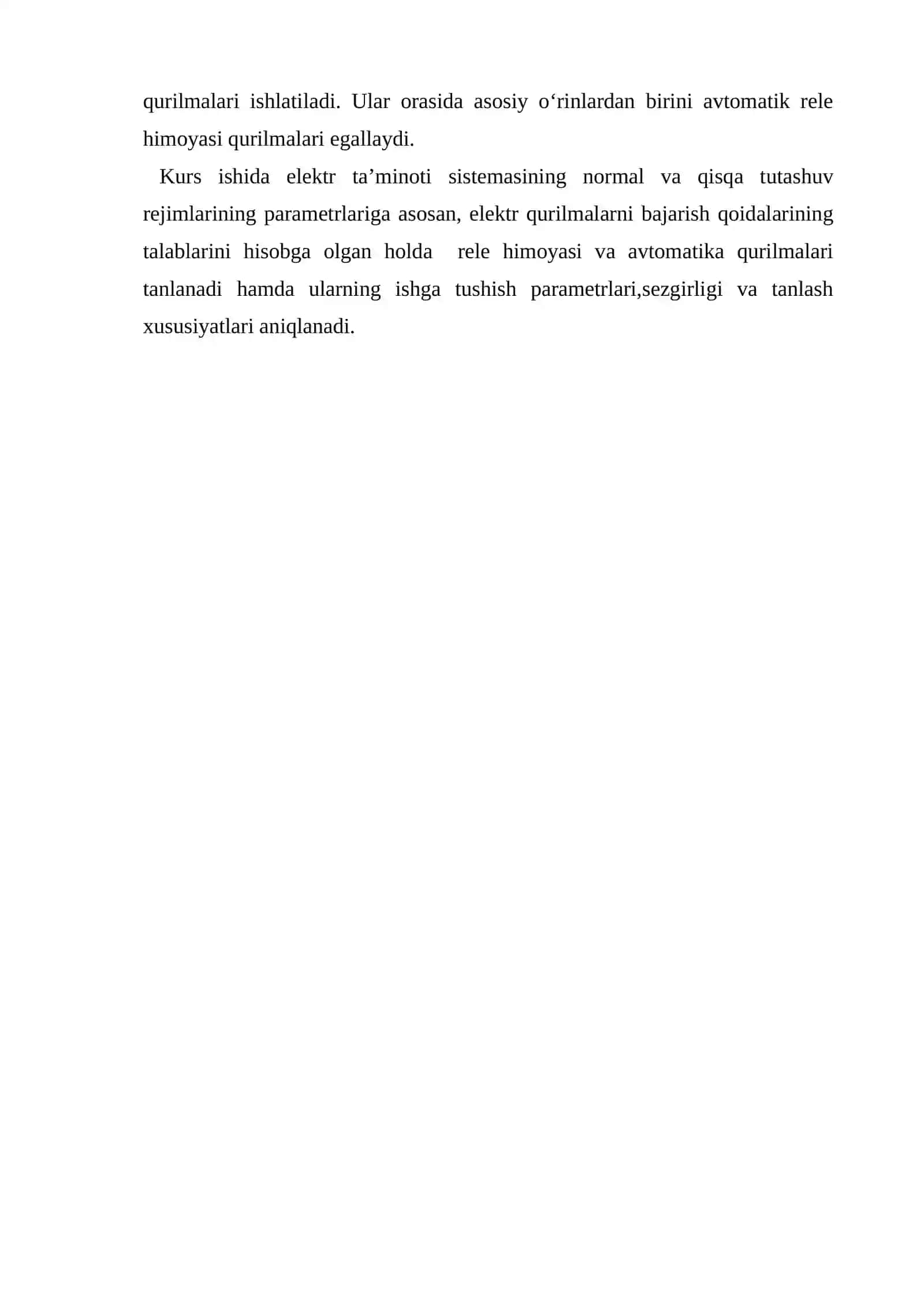 Elektr ta’minoti tarmoqlarida avtomatika va rele himoyasi fanidan kurs ishi uchun topshiriqlar 3