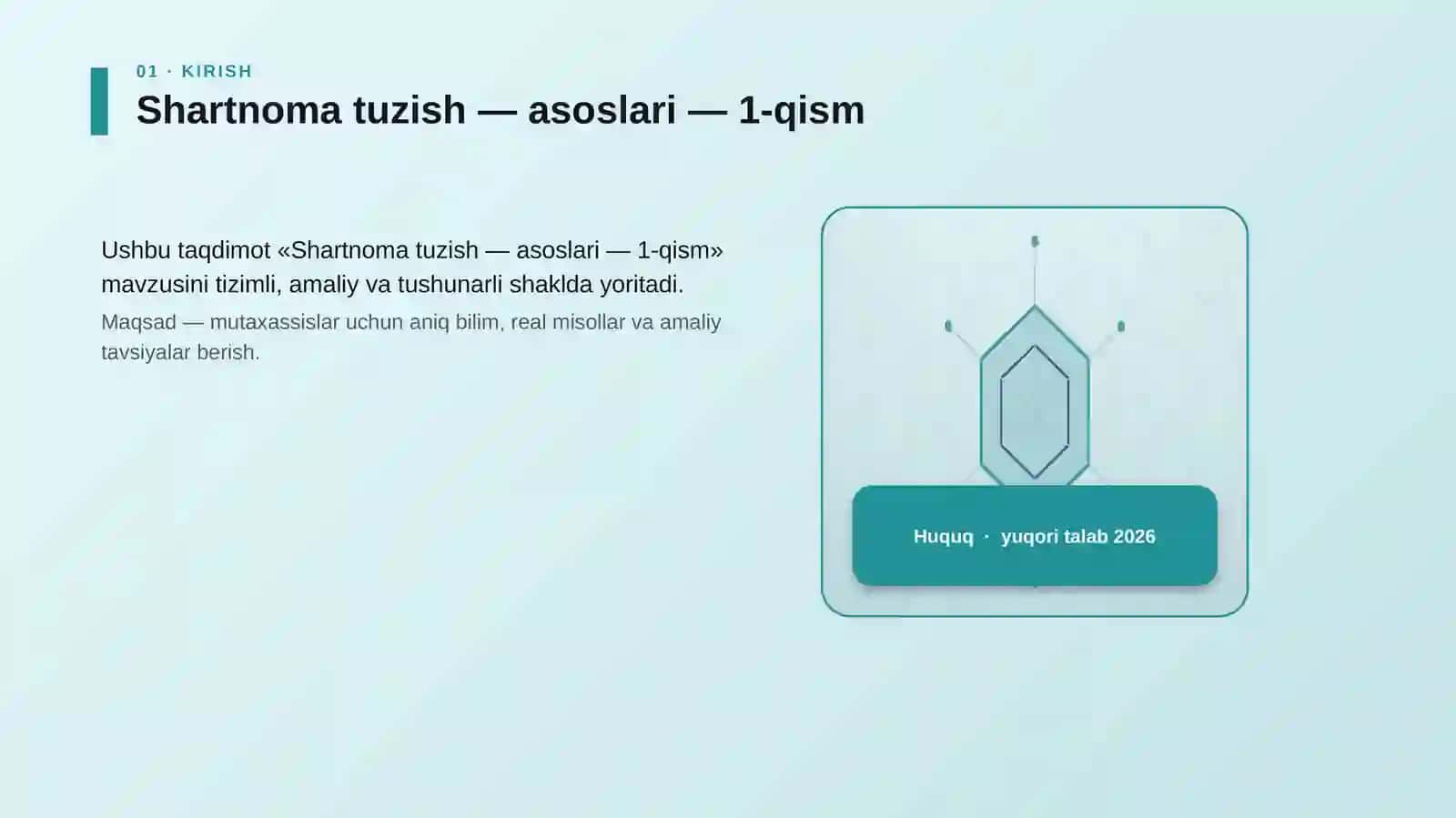 Shartnoma tuzish — asoslari — 1-qism 3