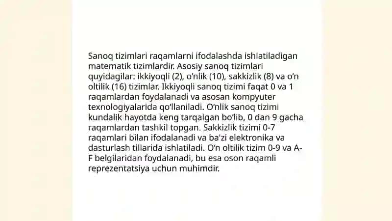 Sanoq sistemalari 3