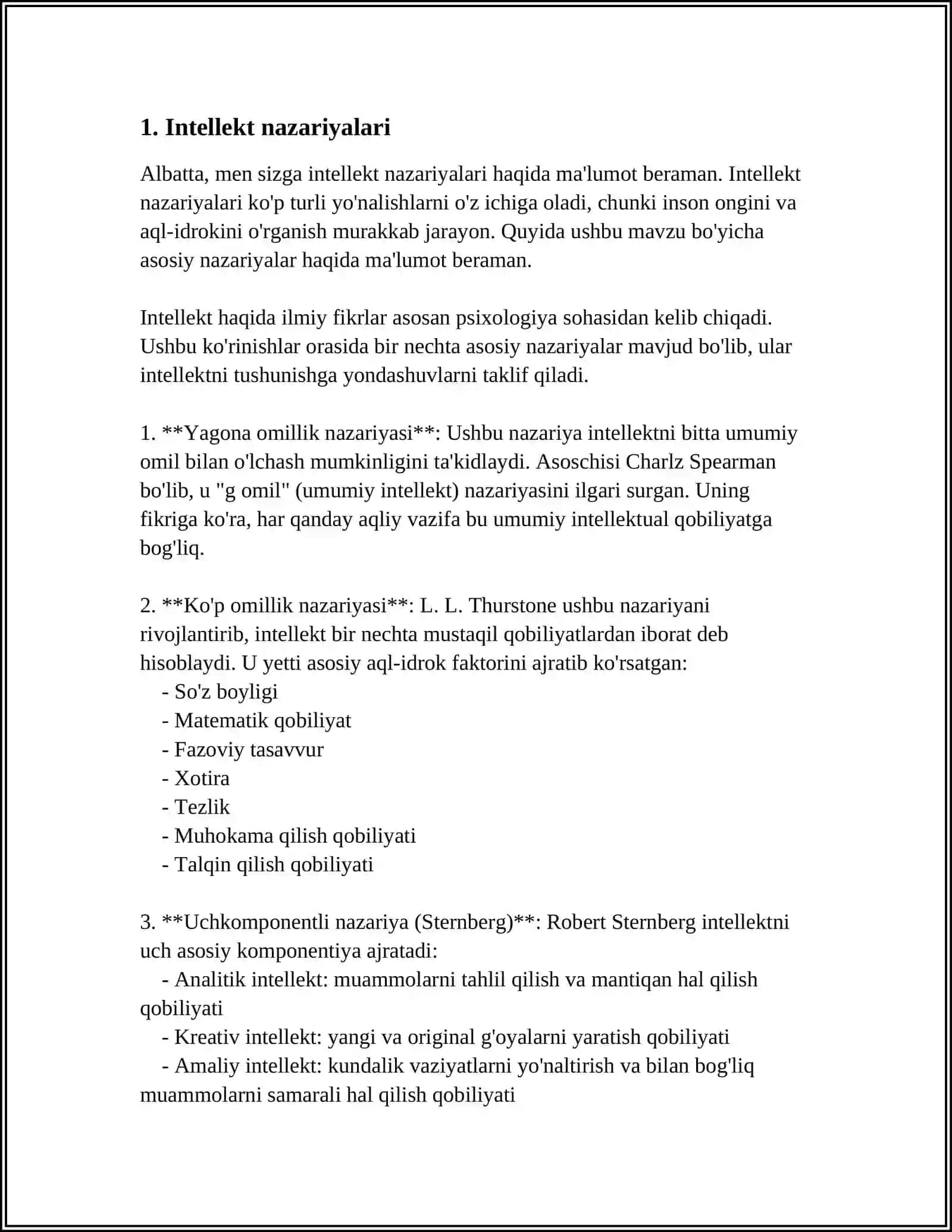 INTELLEKT VA KREATIVLIK NAZARIYALARI BO‘YICHA KONSEPTUAL JADVAL TAYYORLASH VA TO‘LDIRISH 3