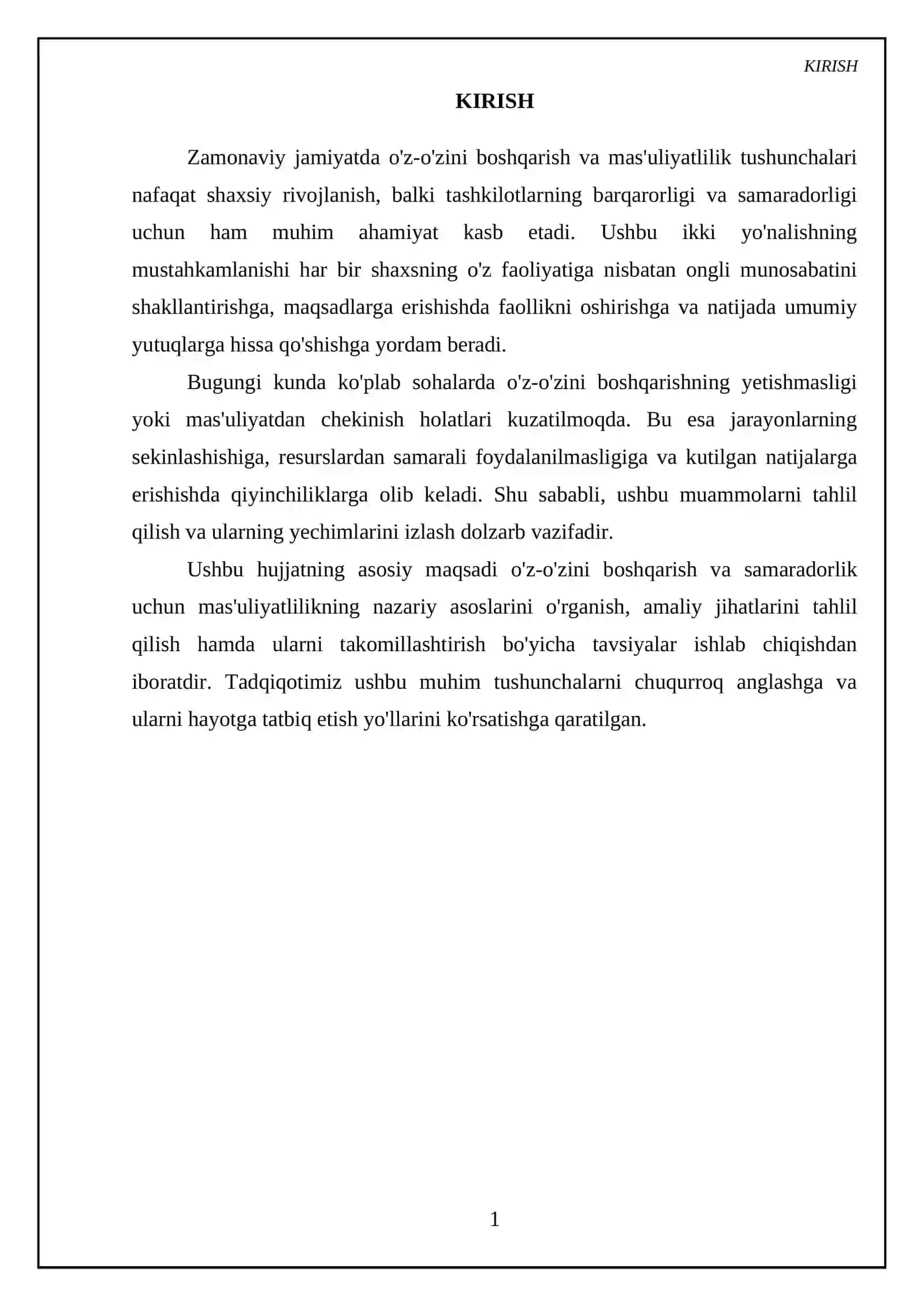 O'z-o'zini boshqarish va samaradorligi haqida 3