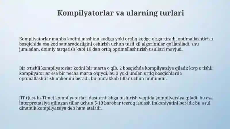 Kompilyatorlar va ularning turlari 3