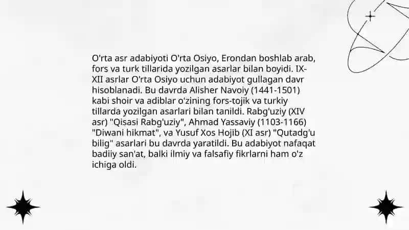 O'rta Asr Adabiyoti 3