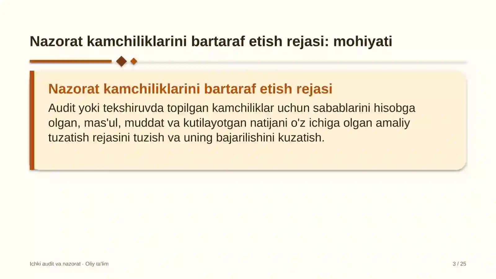 Ichki audit va nazorat · Oliy ta'lim 3