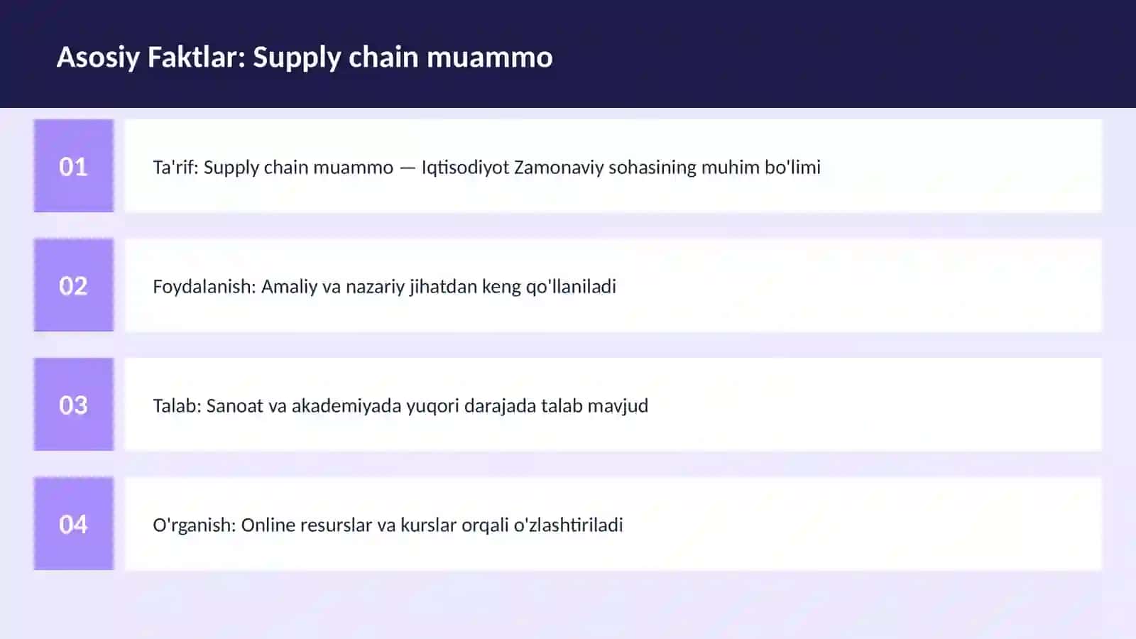 Supply chain muammo 3