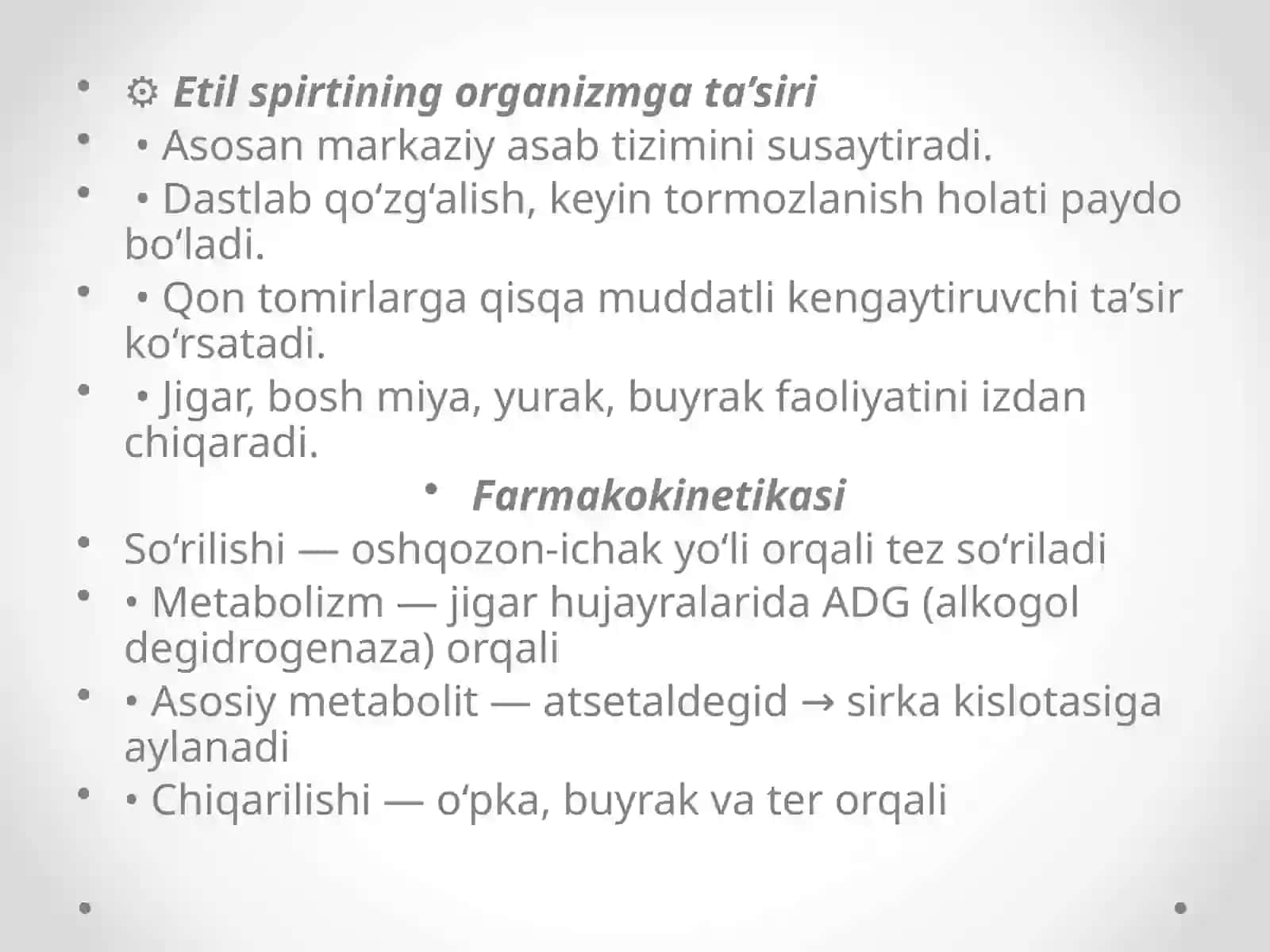 Etilspirti.Alkogolizm va uning asoratlari 3