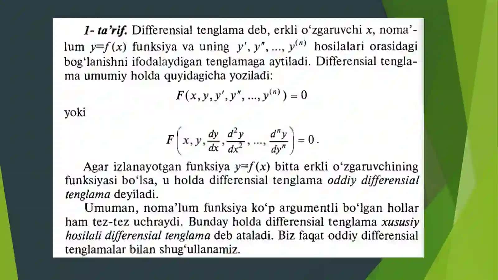 Differensialtenglamalarfani 3
