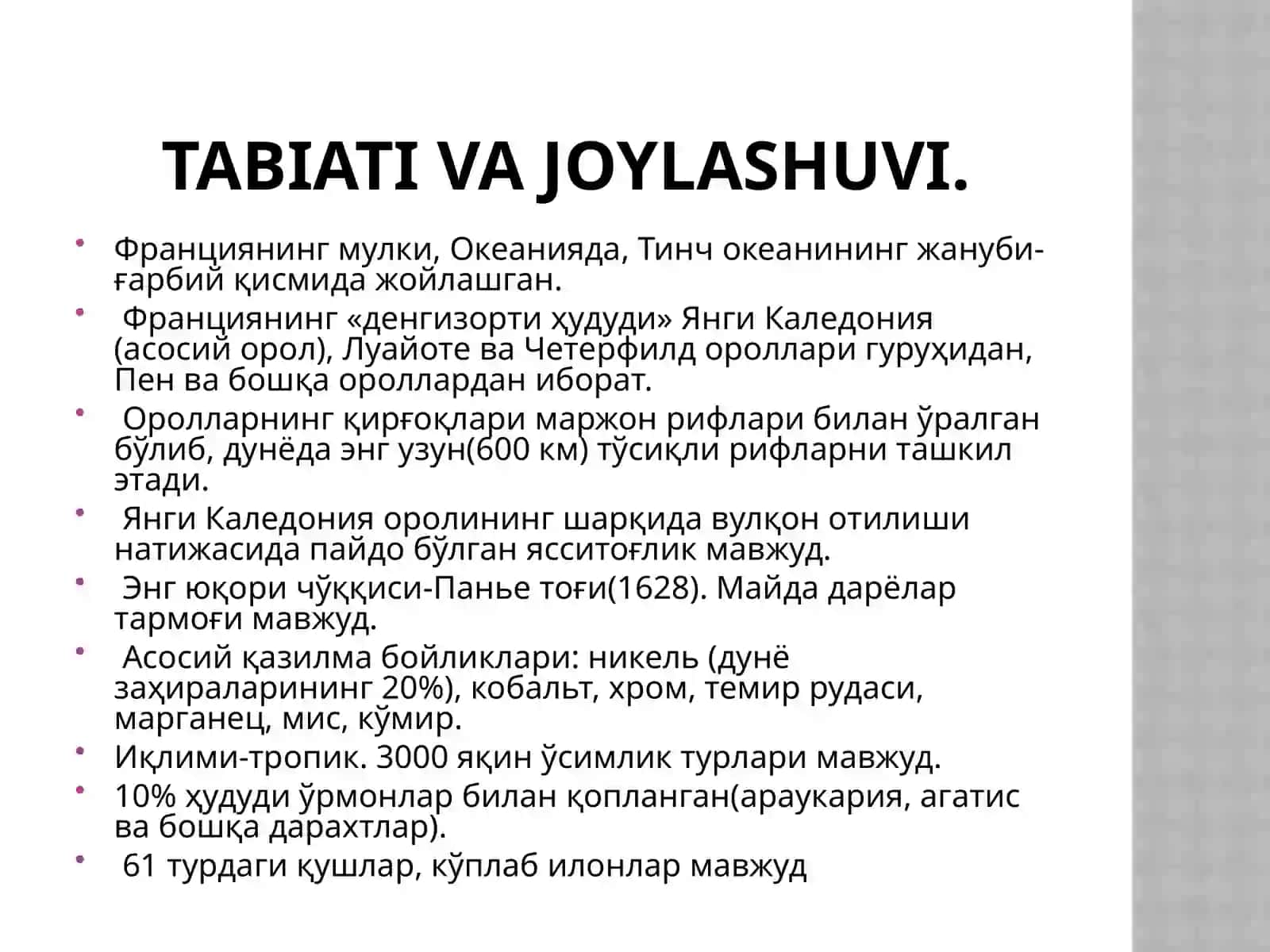 YANGI KALEDONIYA 3