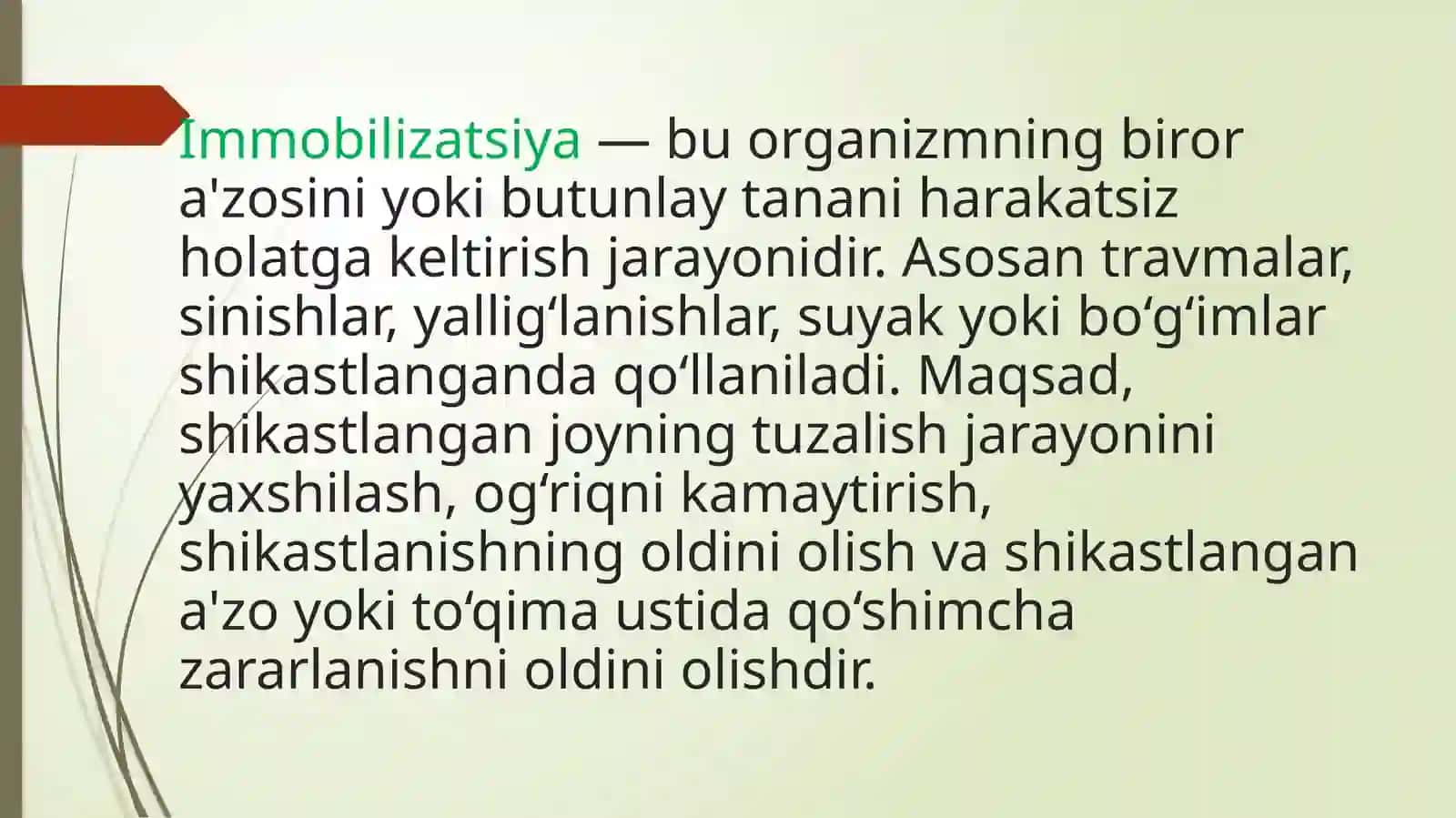 Tibbiy Immobilizatsiya 3